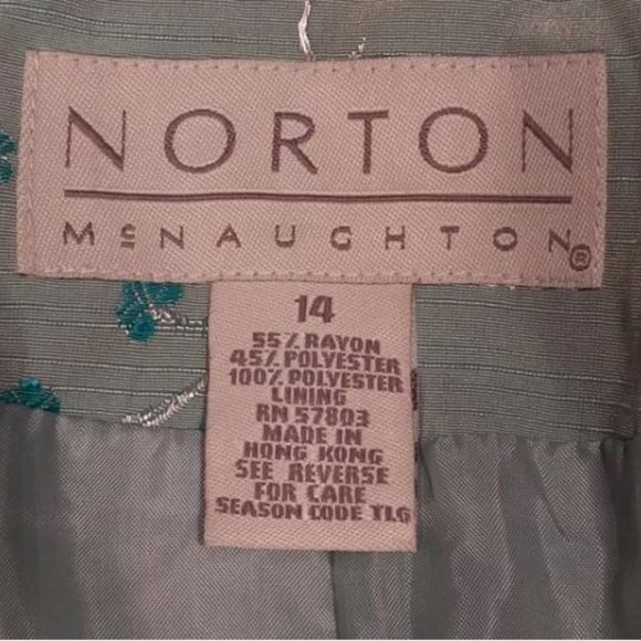 NWT Norton McNaughton Women's Embroidered Lined Dressy Blazer Jacket Size 14 - Picture 7 of 16